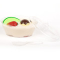 PP/PS Plastic Bowl Disposable Bowl Oval Cup with Fork